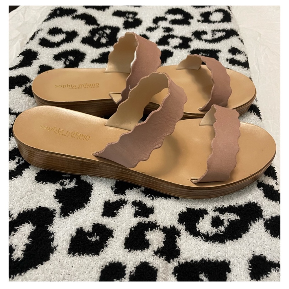 Blush two strap sandal in a size 8.5